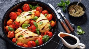 Ingredients and Equipment of Caprese Chicken Recipe