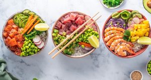 Ingredients for Teriyaki Chicken Poke Bowl