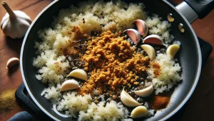 Step 6: Stir in 5 minced garlic cloves