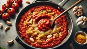 Step 7: Add the pureed tomatoes