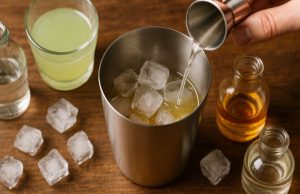 3. Add ingredients to the shaker