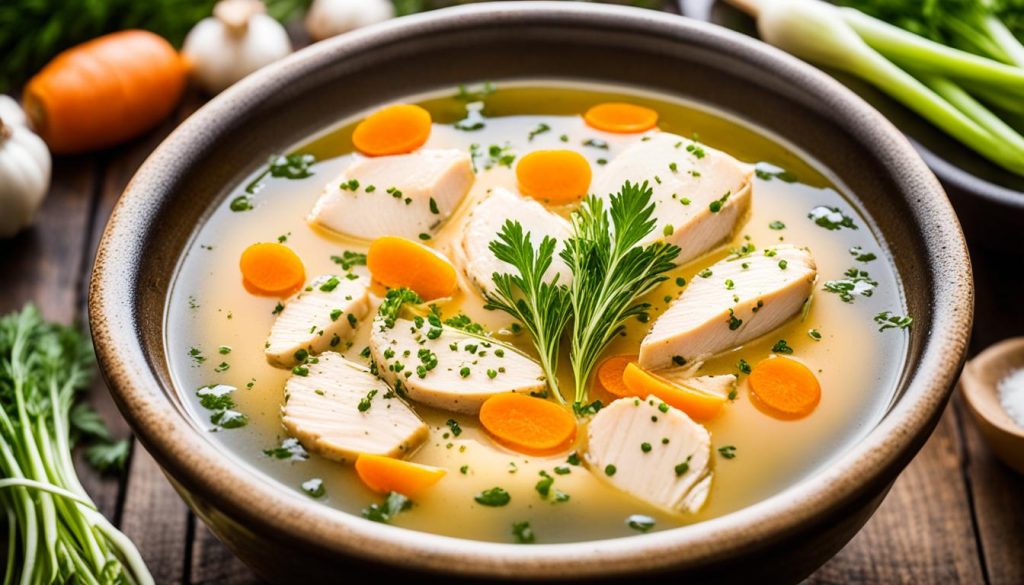 homemade chicken broth