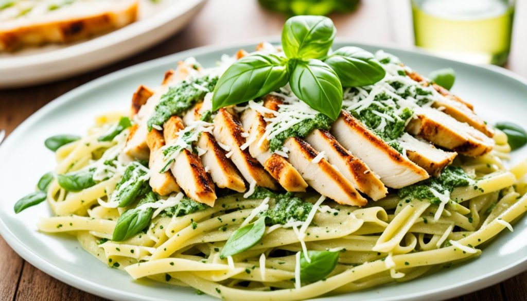 quick chicken pesto pasta