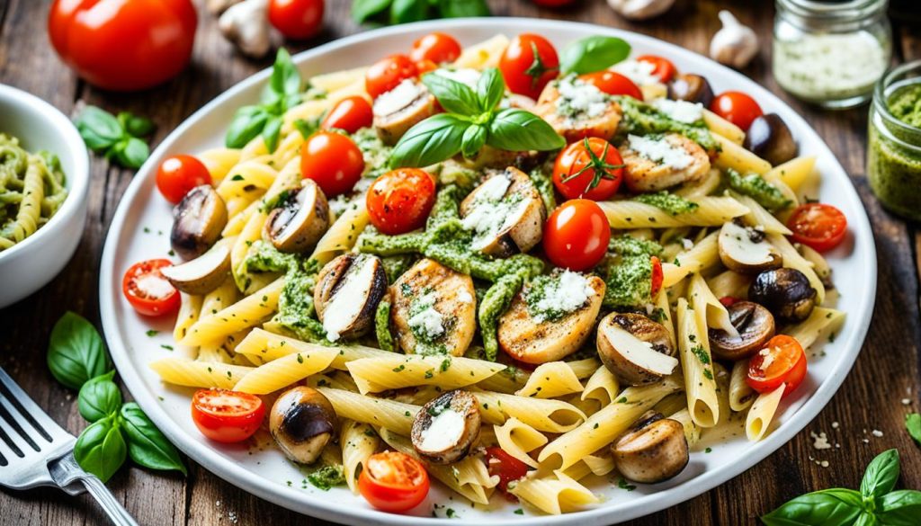 variations of homemade chicken pesto pasta