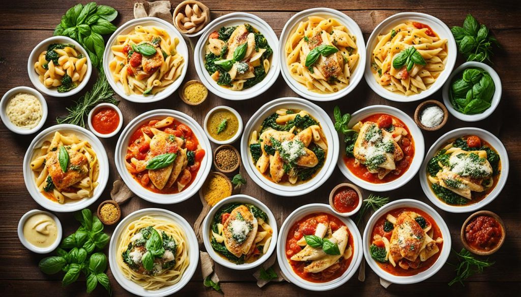 Variations of Chicken Florentine